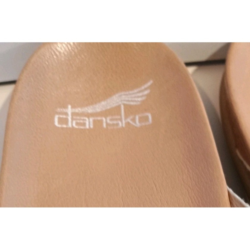 Dansko Women 41 US 10- 10.5 Joanna Strappy Slide Sandal Tan Metal Leather - Picture 3 of 9